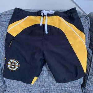 Boston Bruins Hockey Black & Gold Swim Trunks, Size Youth Large